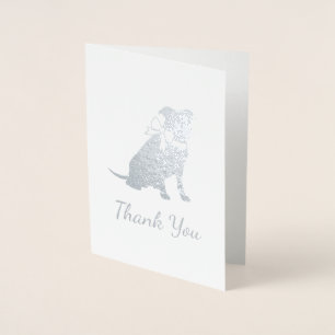 Silver Pit Bull Dog Baby Shower Girl Pitbull Foil Card