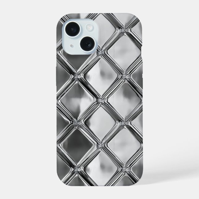 Silver Plate Pattern iPhone 15 Case (Back)