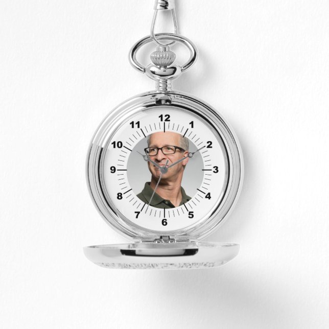 Silver Pocket Wat - Personalised  Watch (Front)