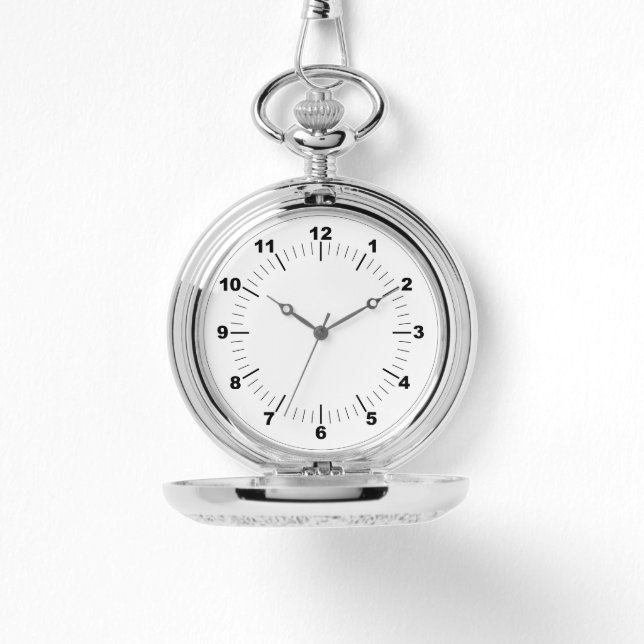 Silver Pocket Watch - Custom (add image/text) (Front)