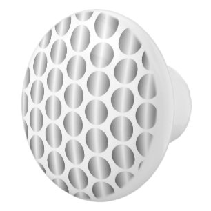 Silver Polka Dot Design Ceramic Knob