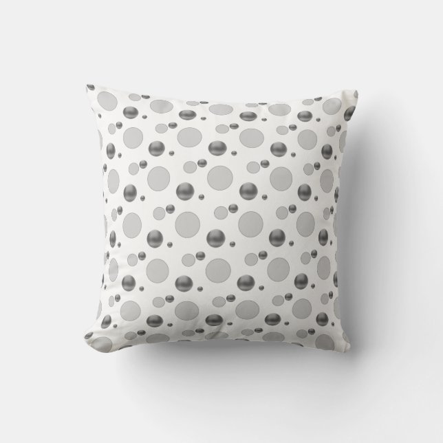 Silver Polka Dots Cushion (Front)