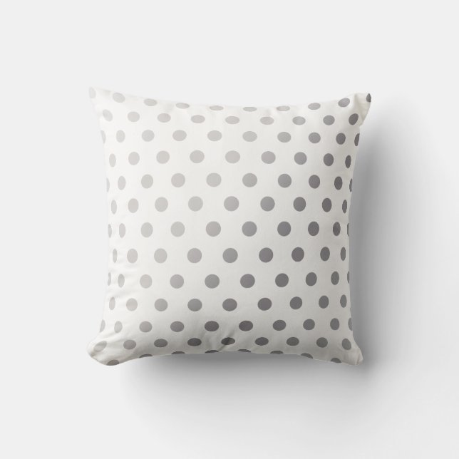 Silver  Polka Dots Pattern Cushion (Front)