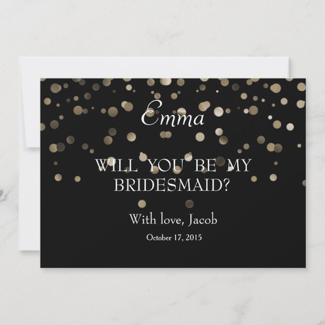 Silver Polka Dots Will You Be My Bridesmaid Invitation (Front)