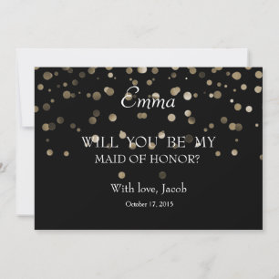 Silver Polka Dots Will You Be My MAID OF HONOR Invitation