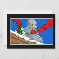 Silver Poodle Christmas Card /Invitation