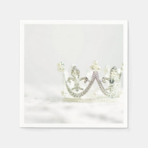 Silver Princess Crown Napkin