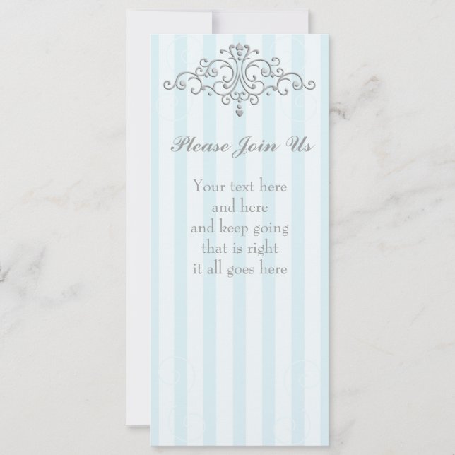 Silver Princess Filigree Invitation (Front)