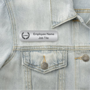 Silver Printed Company Name Tag - Office Supplies