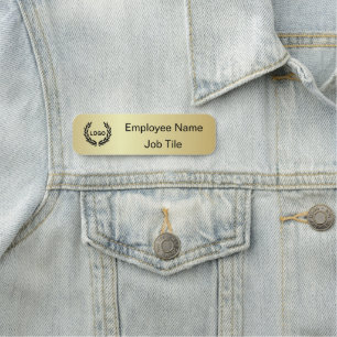Silver Printed Company Name Tag - Office Supplies