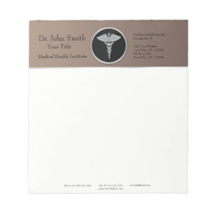 Silver Professional Medical Caduceus - Notepad