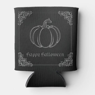 Silver Pumpkin Halloween Can Cooler