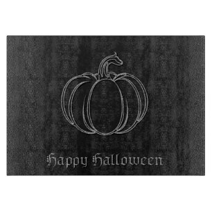 Silver Pumpkin Halloween Cutting Board