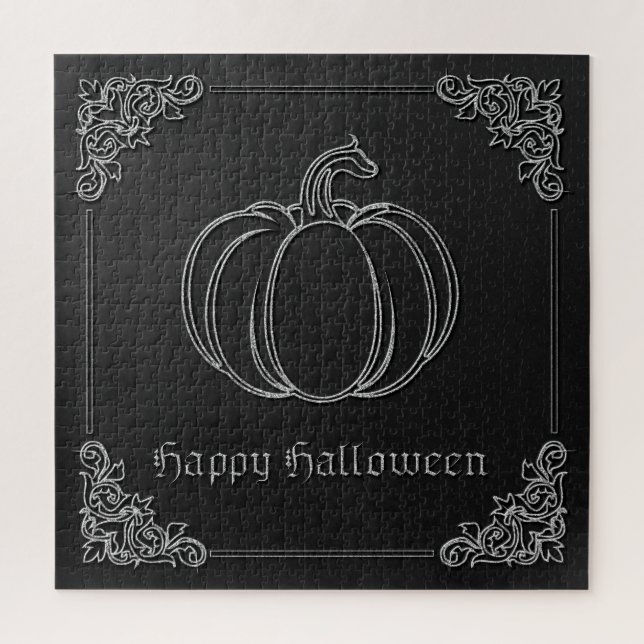 Silver Pumpkin Halloween Jigsaw Puzzle (Vertical)