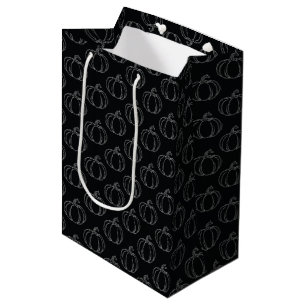 Silver Pumpkin Halloween Medium Gift Bag