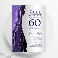 Silver Purple Agate Surprise 60th Birthday