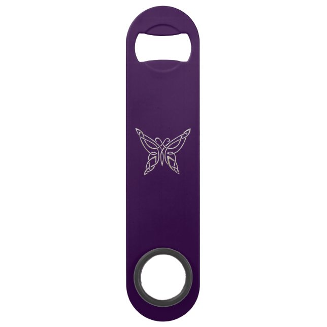Silver Purple Celtic Butterfly Curling Knots (Front)
