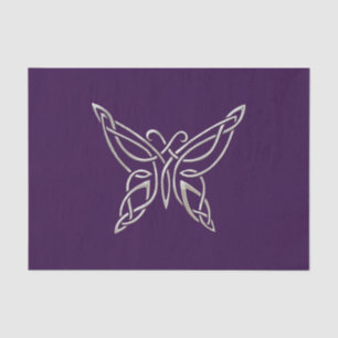 Silver Purple Celtic Butterfly Curling Knots Tissue Paper