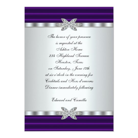 Silver & Purple Cocktail Party Invitations