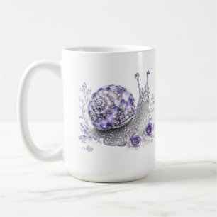 Silver Purple Crystal Snail Coffee Mug