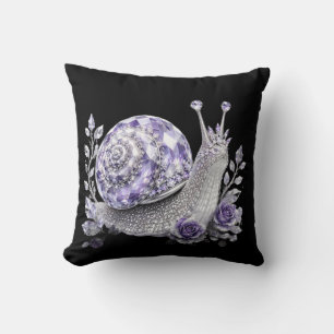 Silver Purple Crystal Snail Cushion