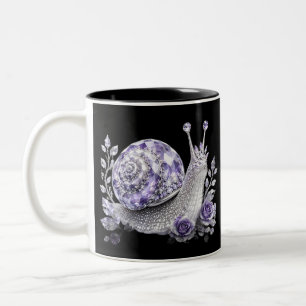 Silver Purple Crystal Snail Two-Tone Coffee Mug
