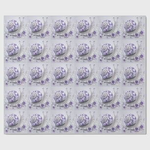 Silver Purple Crystal Snail Wrapping Paper