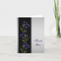 Silver Purple Crystal Violet Silver Thank You Card
