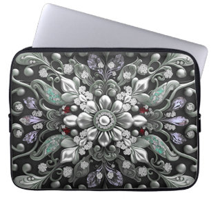 Silver Purple Decorative Laptop Sleeve