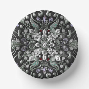 Silver Purple Decorative Paper Bowls Paper Plate