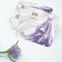 Silver Purple Dress Princess Quinceañera