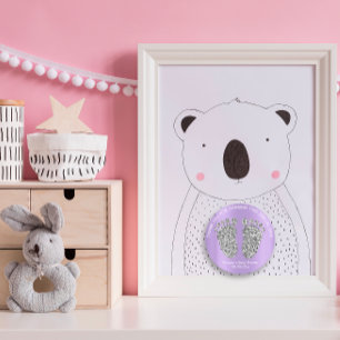 Silver Purple Glitter Feet Baby Shower Favour Than Classic Round Sticker