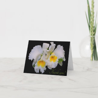 Silver Purple Grey Orchids Thank You Card