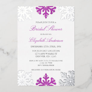Silver Purple Snowflake Bridal Shower