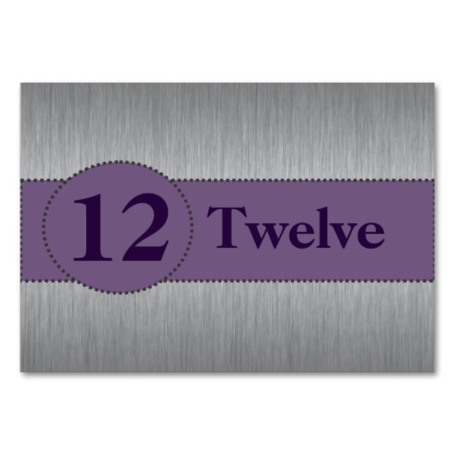 Silver & Purple Table Card Template (Back)