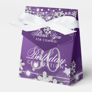 Silver Purple Winter 30th Birthday Thank You Favour Box