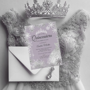 Silver Purple Winter Snowflake Quinceanera