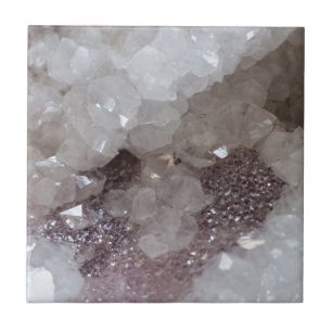Silver & Quartz Crystal Ceramic Tile