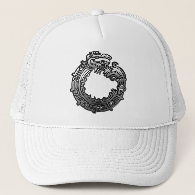 Silver Quetzalcoatl Trucker Hat (Front)