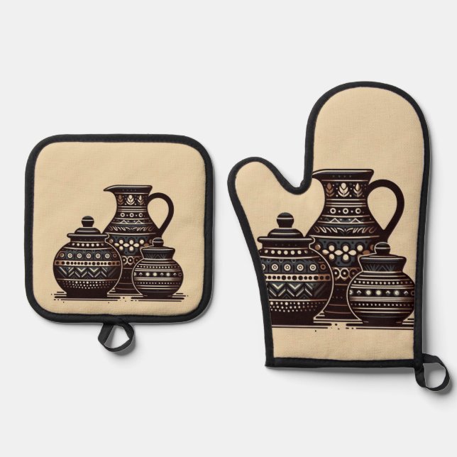 Silver Quilted Pot Holder Oven Mitt & Pot Holder Set (Front)