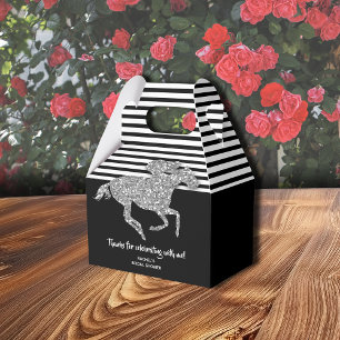Silver Racehorse Derby Bridal Shower Favour Box