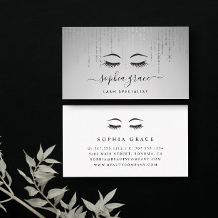 Silver Rain Aesthetician or Makeup Artist Business Card