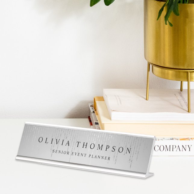 Silver Rain String Lights Desk Name Plate (Creator Uploaded)