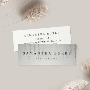 Silver Rain String Lights Mini Business Card