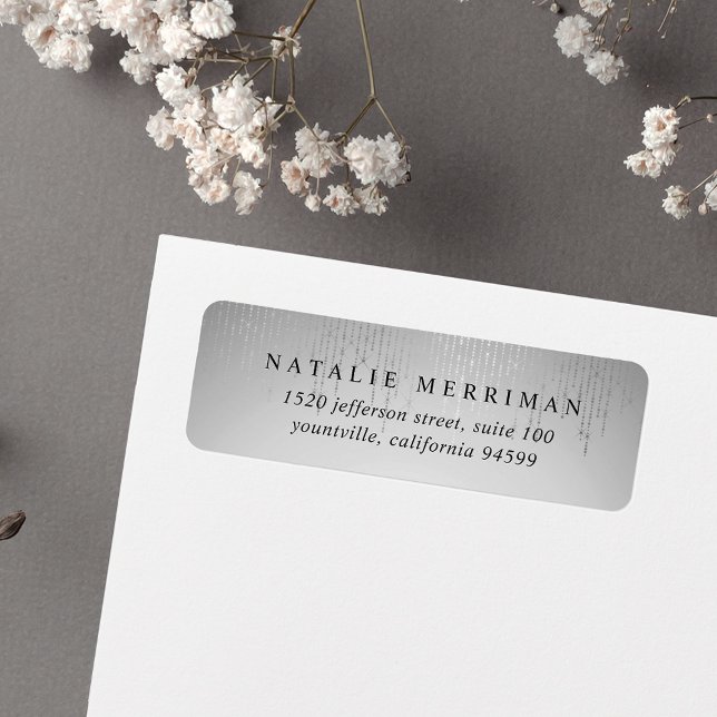 Silver Rain String Lights Return Address Return Address Label (Creator Uploaded)