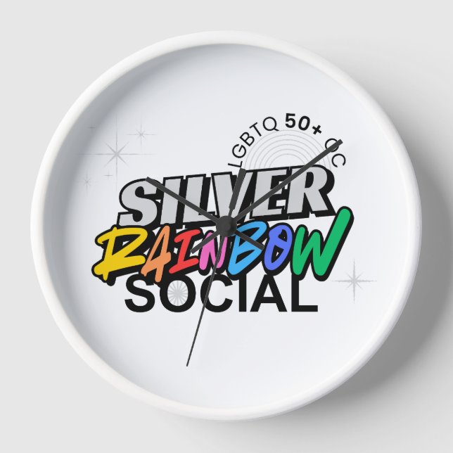 Silver Rainbow Keychain Clock (Front)