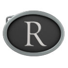Silver Raised "R" Initial Belt Buckle