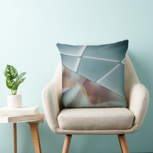 Silver rectangle trapezoids replaceable background cushion