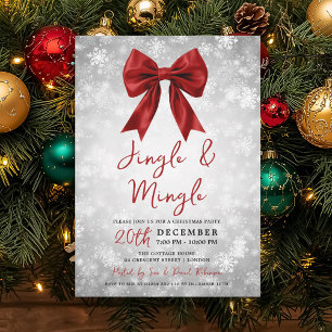 Silver Red Jingle Mingle Christmas Winter Wonder Invitation