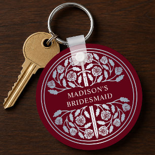 Silver Red Sword Bridesmaid Royal Wedding Gift Key Ring